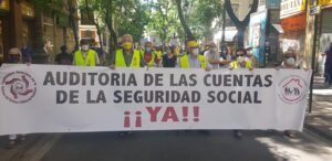 Demonstration in Spanien für die öffentliche Überprüfung der Finanzgebarung des öffentlichen Pensionssystems am 29.05.2021